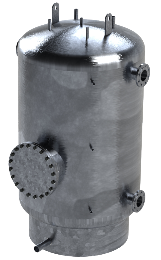 Galvanized steel chilled water vessels